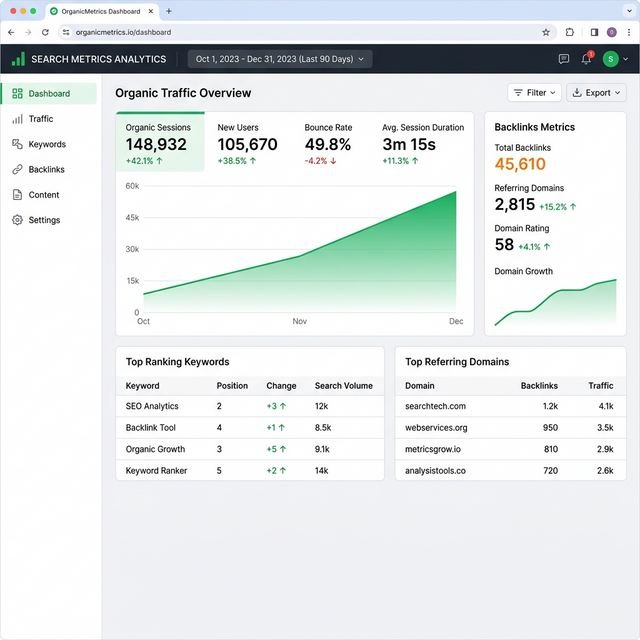 SEO growth campaign analytics dashboard