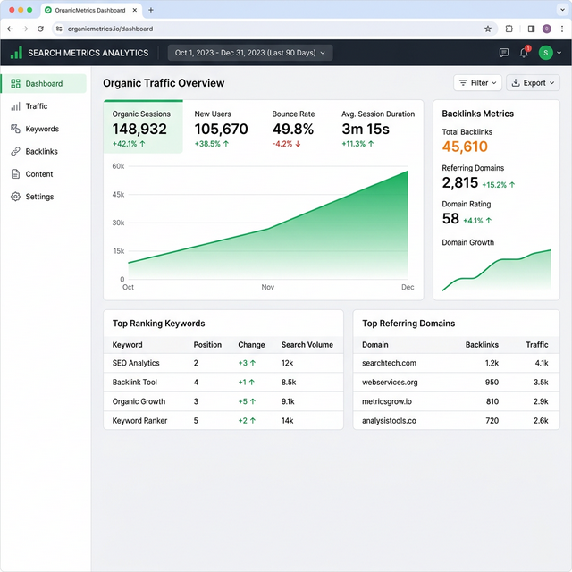 SEO growth campaign analytics dashboard