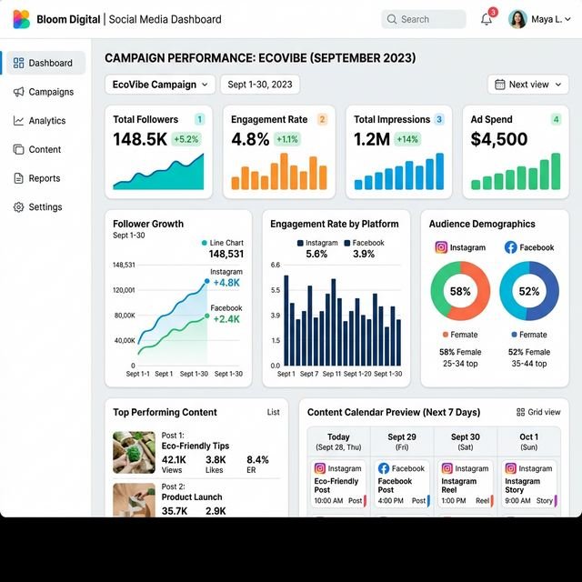 Social media marketing campaign results